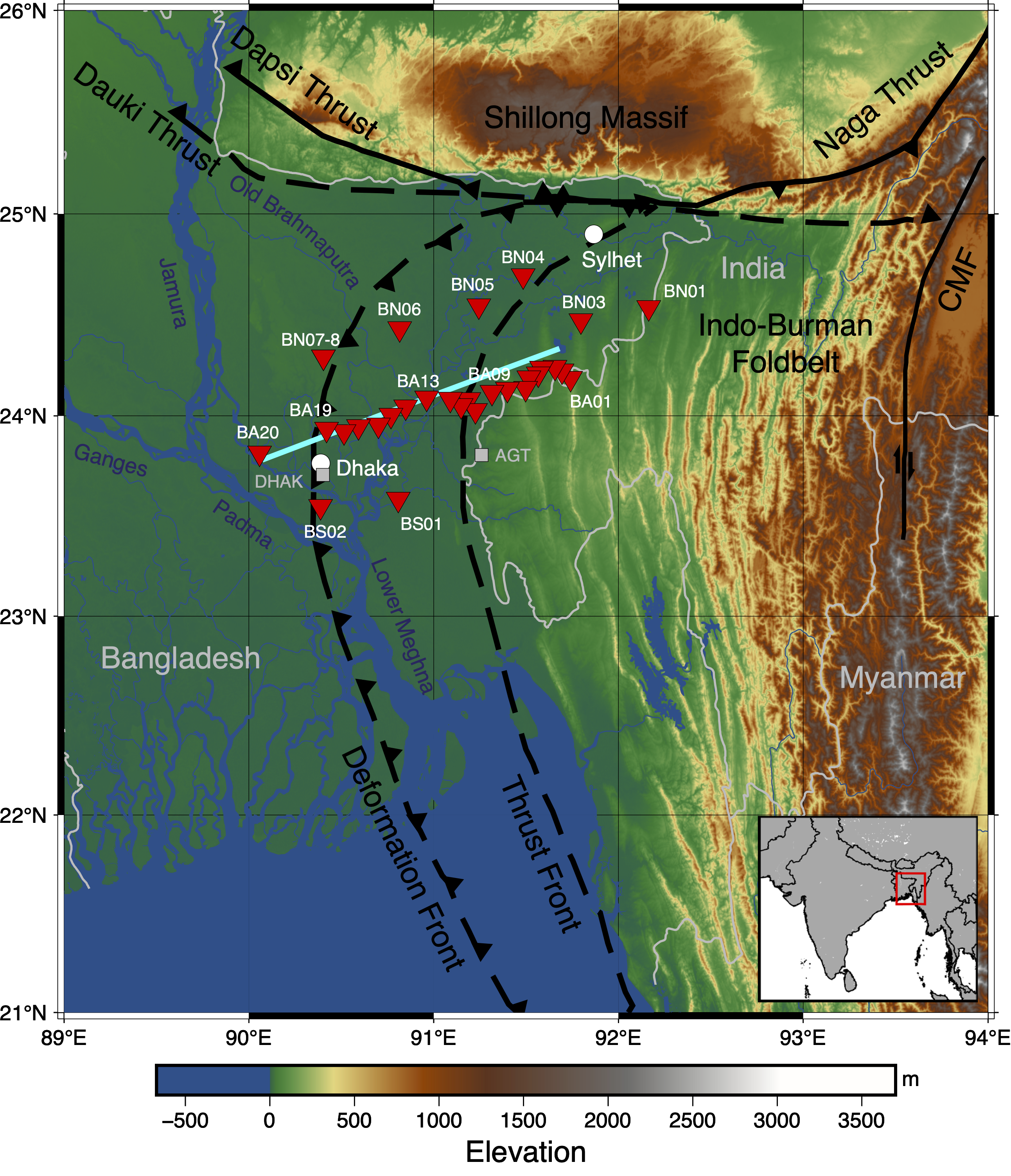 Map of broadband seismometers for BIMA (Fig. 2: Carchedi et al.,2025)